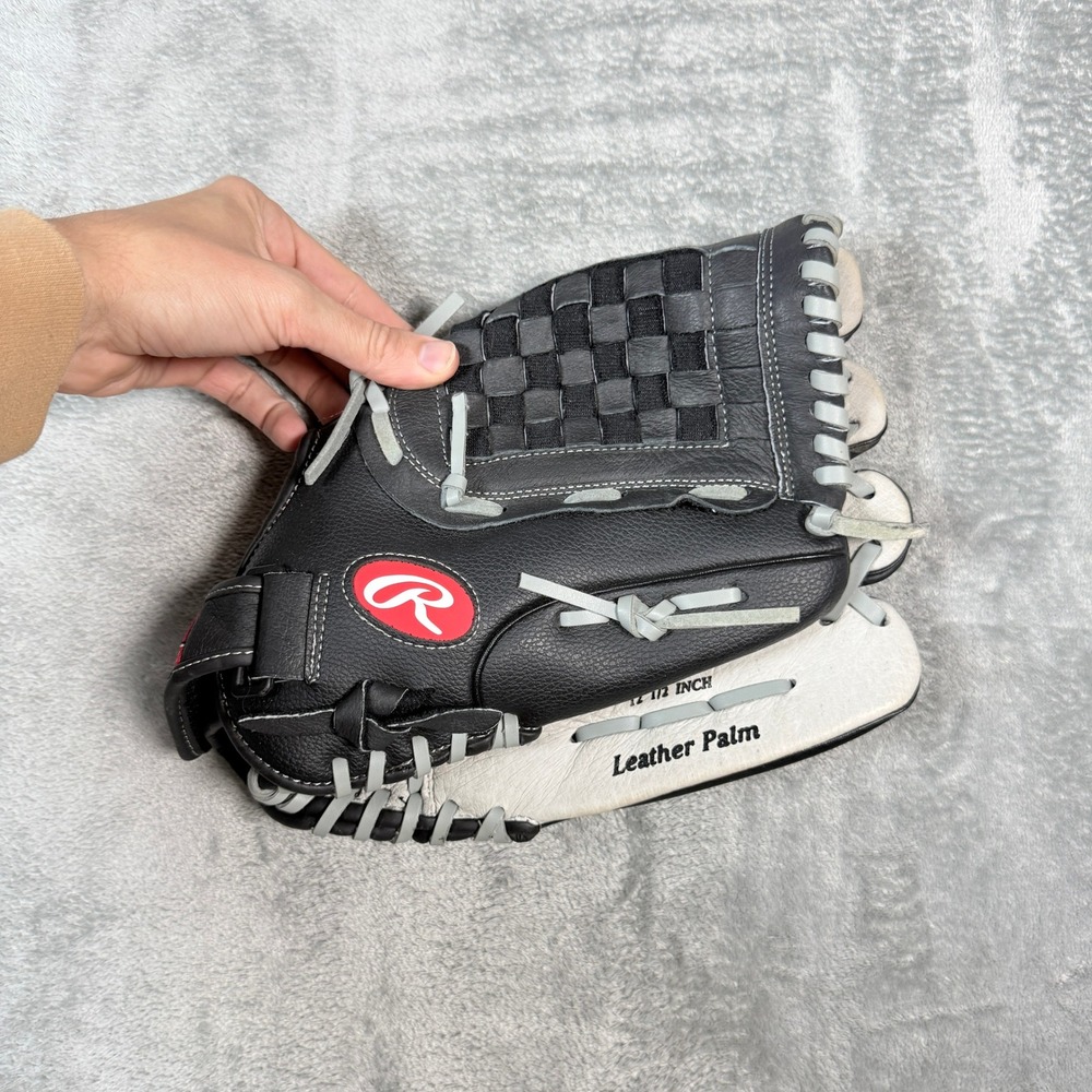Rawlings Adult 12.5 Inch lefty Softball Glove RSB125GB Basket Web Leather Palm